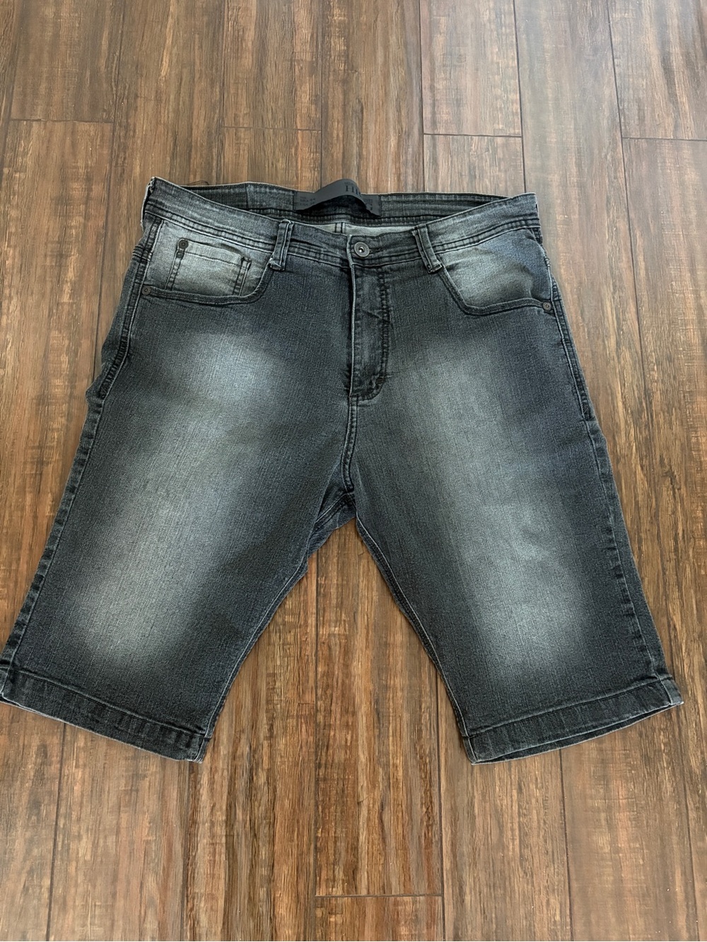 Men's Washed Black Denim Shorts